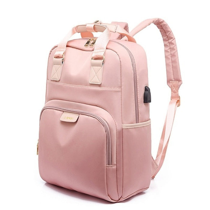 Klēpjdatora somas audekls — daudzfunkcionāla mugursomas rokassoma un skolas soma — paredzēta modernām un stilīgām sievietēm