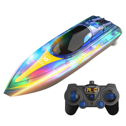 Flytec V555 2.4G 4CH - RC Boat with LED Lighting & Mini Shipping Models for Pools & Lakes - Fun Kids & Children Toy with 60 Minutes Playtime - Shopsta EU