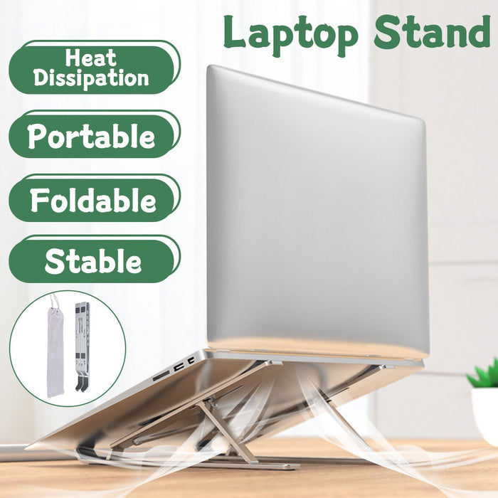 Foldable Adjustable Laptop Stand - Non-Slip Desktop Notebook Holder, Perfect for Macbook - Ideal for Home Office Use & Teleworkers - Shopsta EU