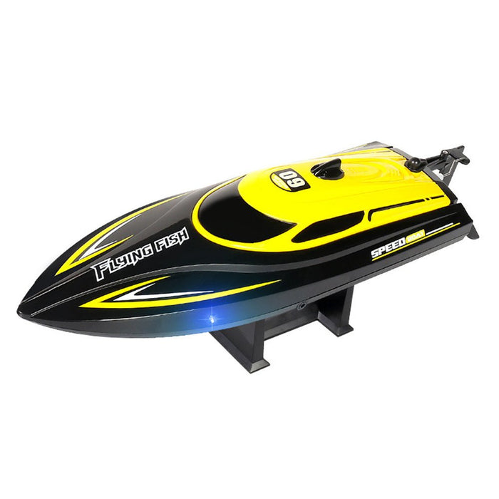 HXJRC HJ812 - 2.4G 4CH High-Speed RC Boat with LED Lights, Waterproof 25km/h Electric Racing Speedboat - Perfect for Lakes, Pools, and Remote Control Toy Enthusiasts - Shopsta EU