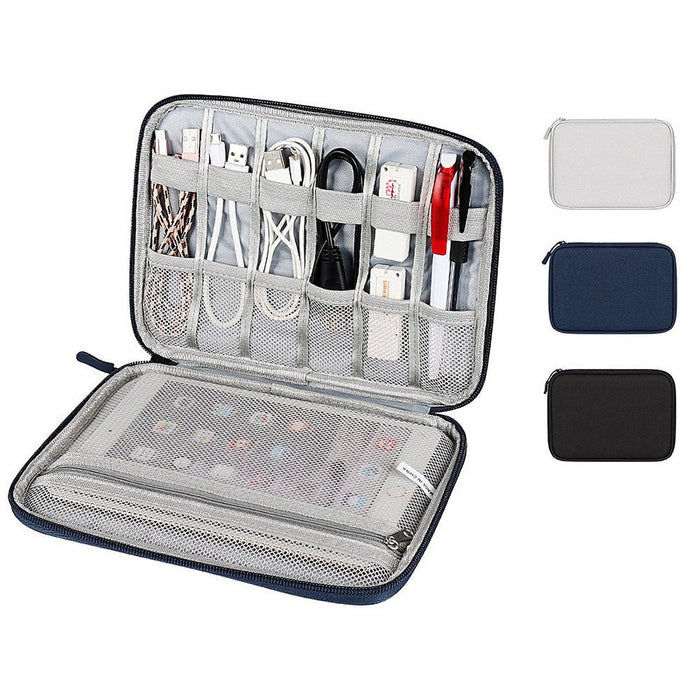 Waterproof Electronics Storage Bag - Digital Accessory Case for Tablet, Hard Drive, Power Bank with Cable Organizer - Ideal for Tech Enthusiasts on the Go - Shopsta EU