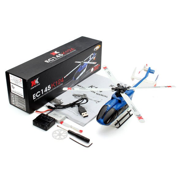 XK K124 EC145 Helicopter - 6CH Brushless 3D6G System, BNF RC Chopper - Perfect for Hobby Enthusiasts & Advanced Flyers - Shopsta EU